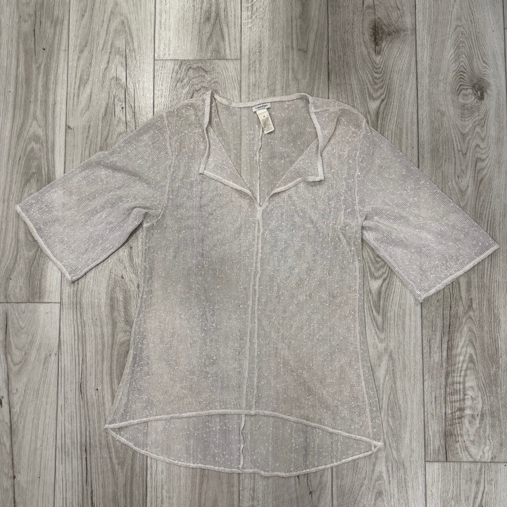 Calvin Klein Textured Cream Top